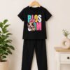 Girls Blossom Cartoon Cotton T-Shirt & Palazzo Pant Set