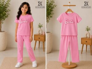 WhatsApp Image 2026-06-17 at 10.20.04 AM Pink Barbie Girl Pent Shirt Set