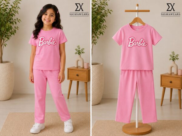 Pink Barbie Girl Pent Shirt Set