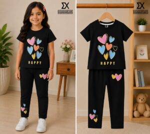 WhatsApp Image 2026-06-17 at 10.20.08 AM Heart Printed Girls T-Shirt and Pent
